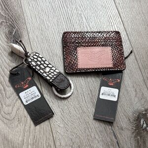 Freebird by Steven Snakeskin Card Holder and Keychain Set